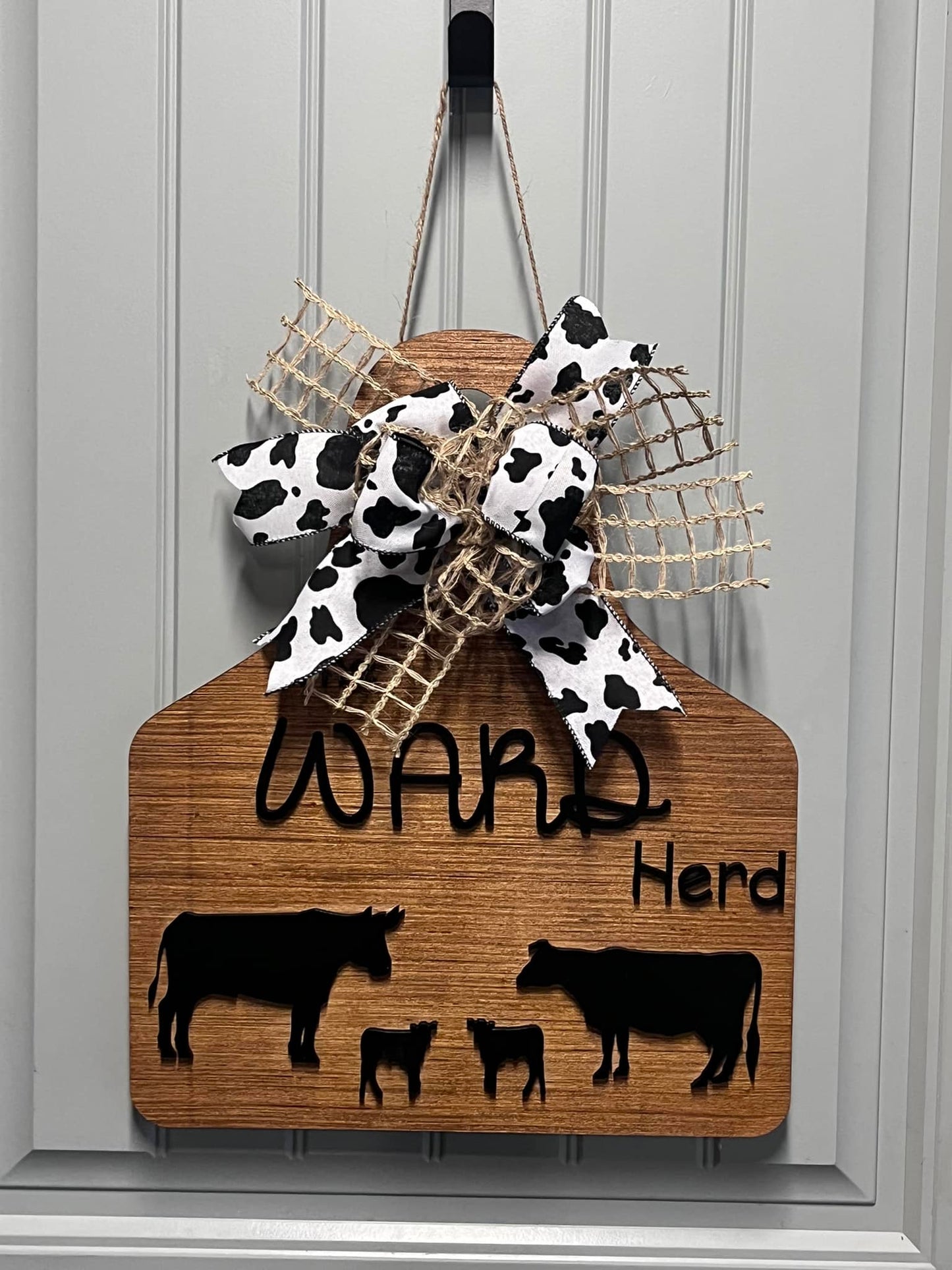 Cow Tag Door Hanger