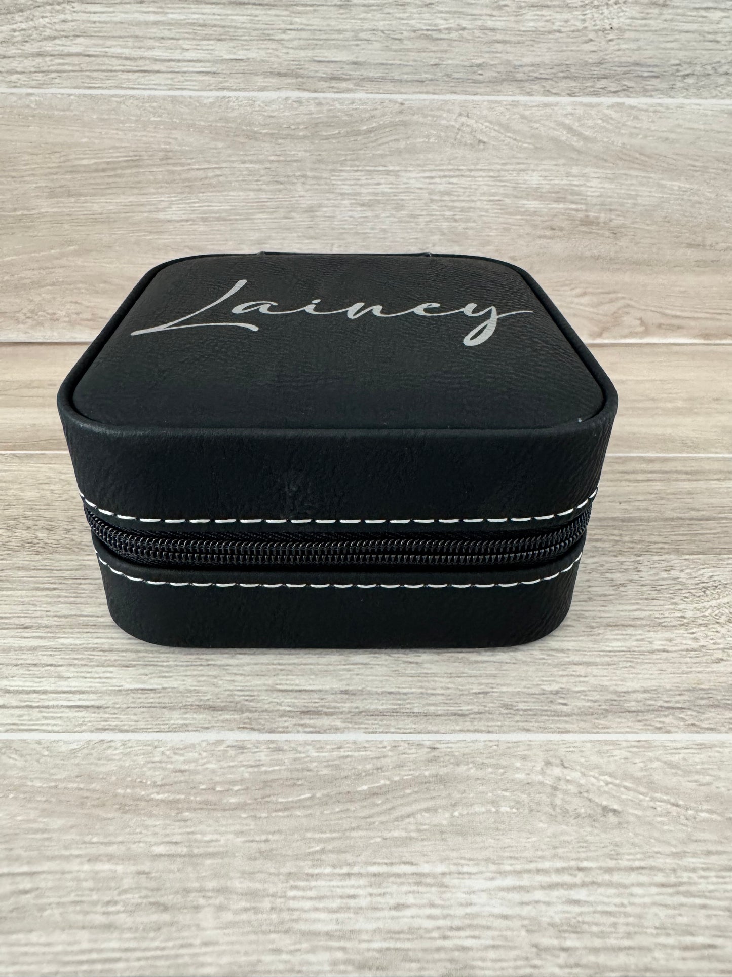 Engraved Leather Jewelry Box