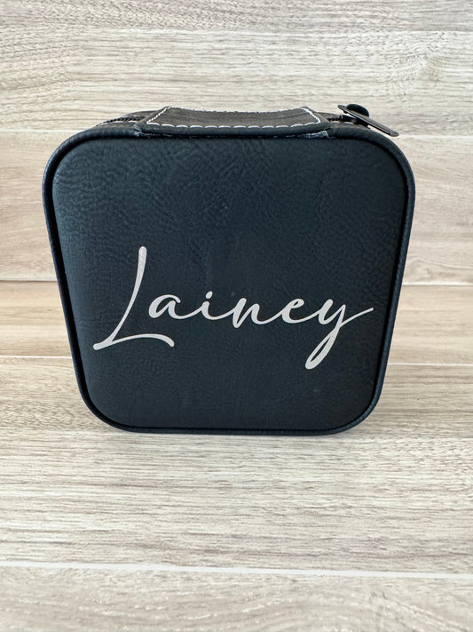 Engraved Leather Jewelry Box