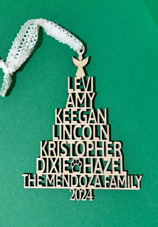 Family Member Name Ornament