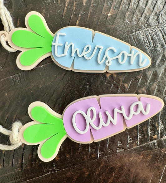 Acrylic Carrot Easter Basket Tags