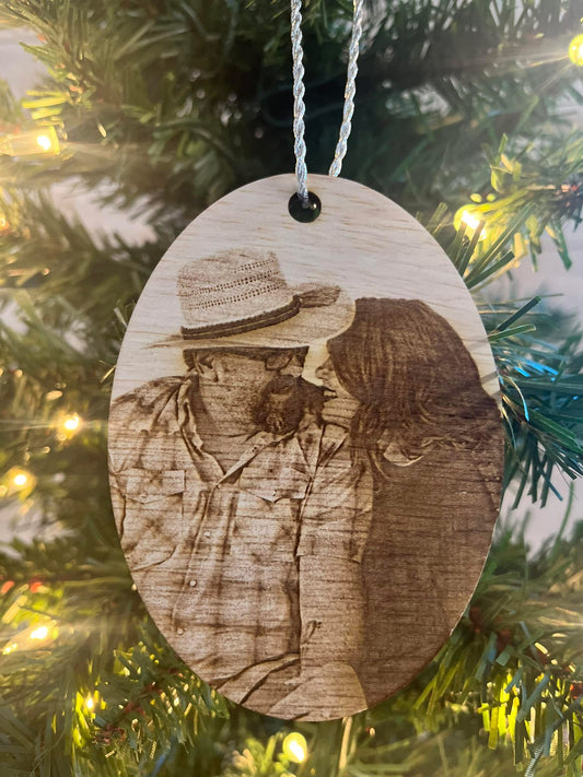 Engraved Photograph Ornament