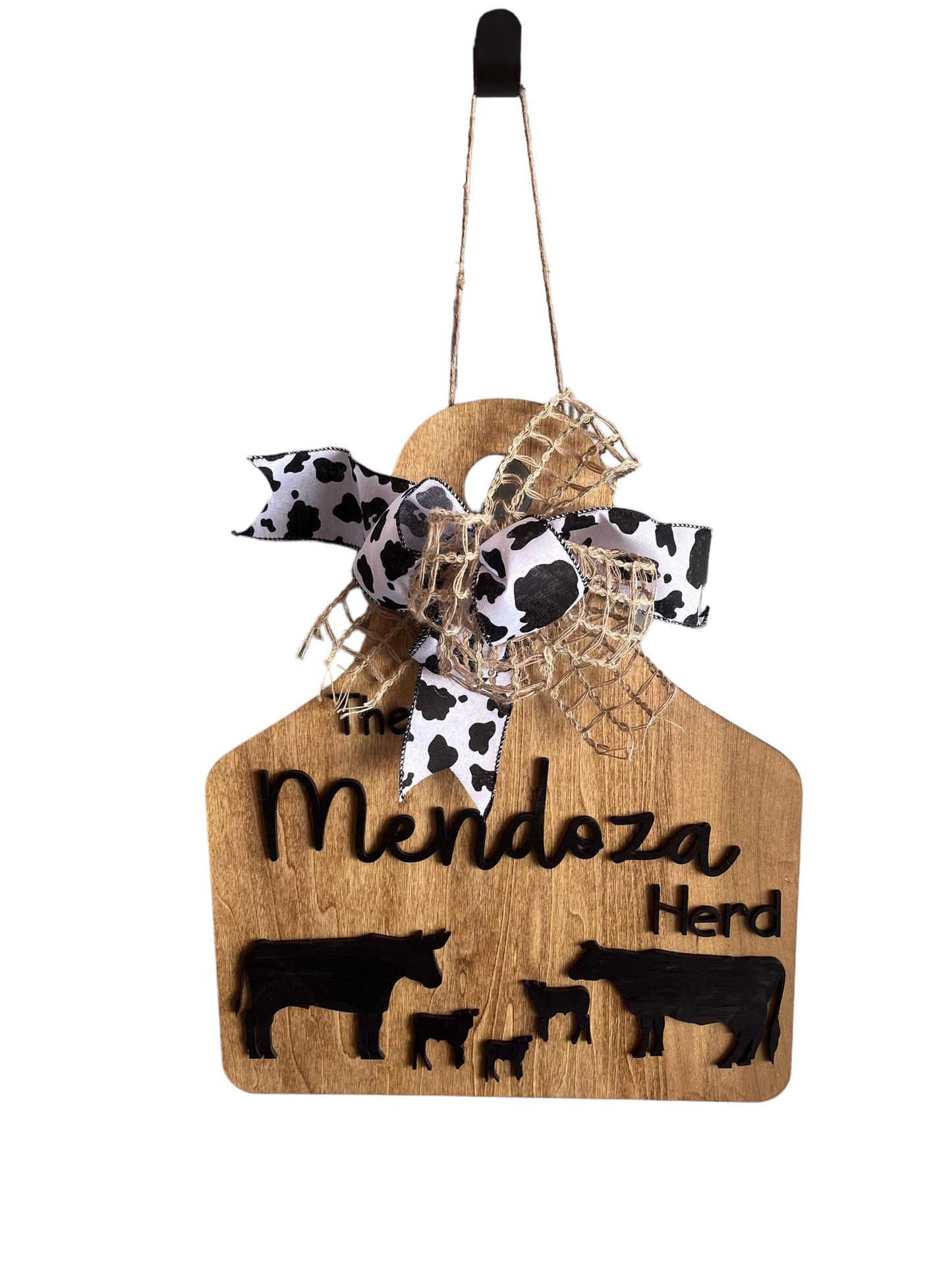 Cow Tag Door Hanger