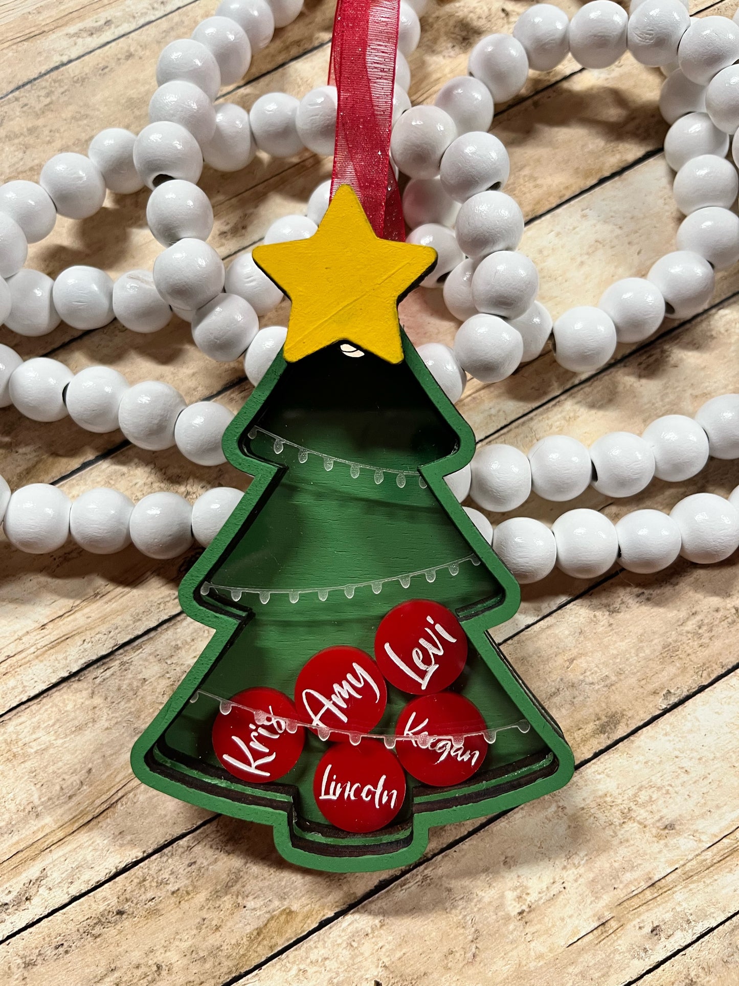 Family Shaker Christmas Tree Ornament